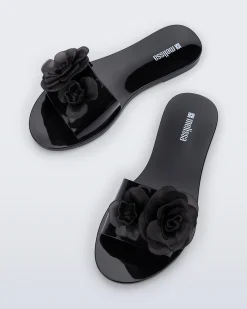 Slides*Melissa Babe Petals Black
