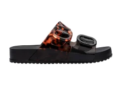 Slides*Melissa Cozy Black/Clear Tortoise