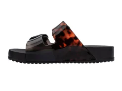 Slides*Melissa Cozy Black/Clear Tortoise