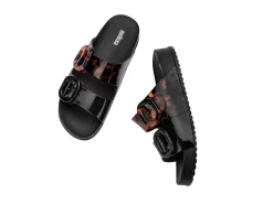 Slides*Melissa Cozy Black/Clear Tortoise
