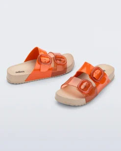 Slides*Melissa Cozy Beige/Orange