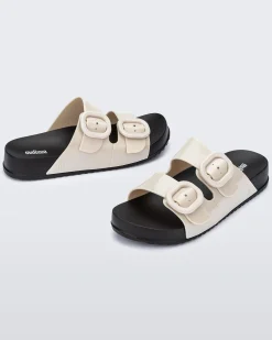 Slides*Melissa Cozy Black/Beige