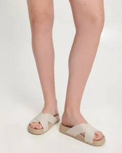 Slides*Melissa Cozy Cross Beige