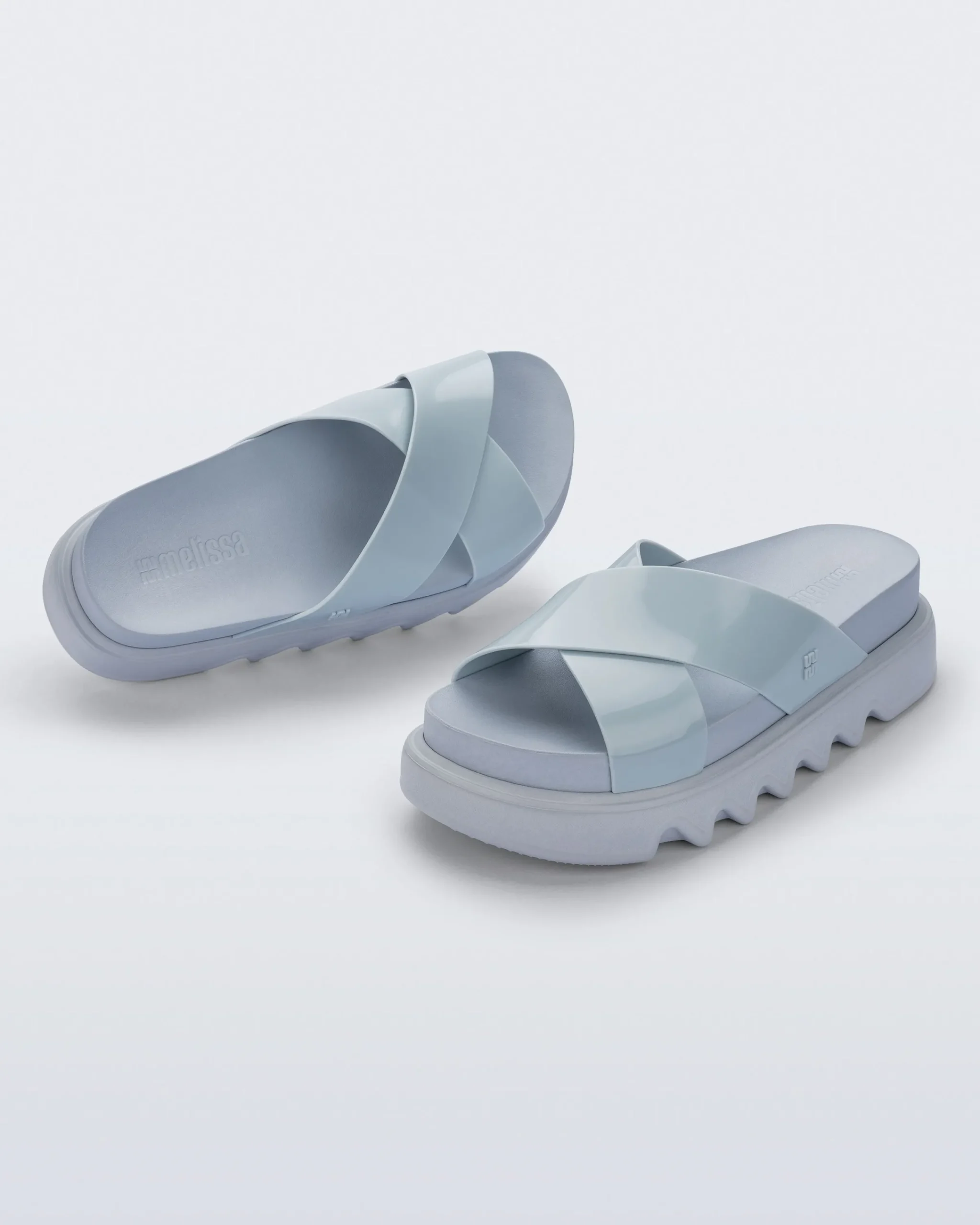 Slides|Platform*Melissa Cozy Cross Platform Blue