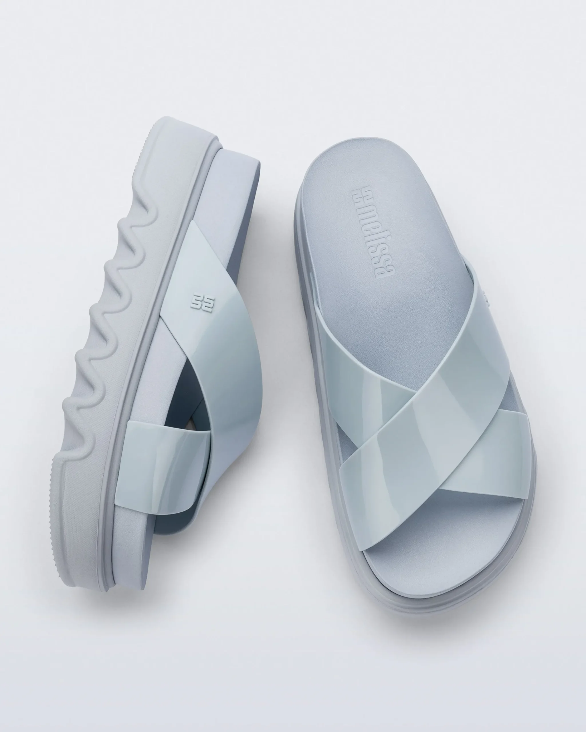 Slides|Platform*Melissa Cozy Cross Platform Blue