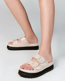 Slides|Platform*Melissa Cozy Platform Beige/Black