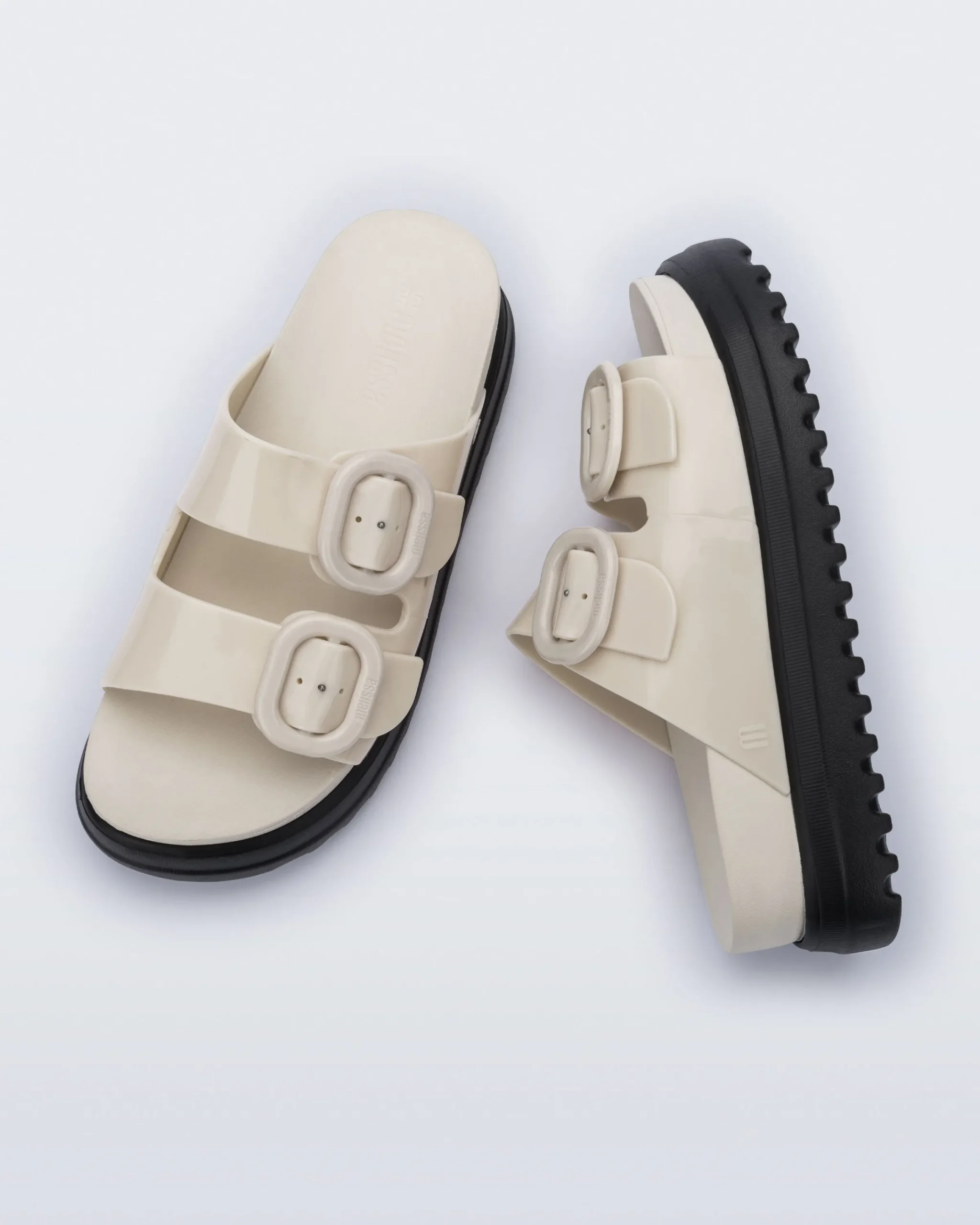 Slides|Platform*Melissa Cozy Platform Beige/Black
