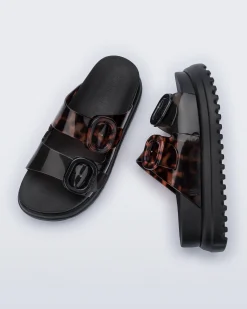 Slides|Platform*Melissa Cozy Platform Black/Tortoise