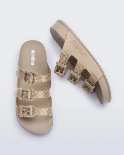 Slides*Melissa Cozy Stripes Beige