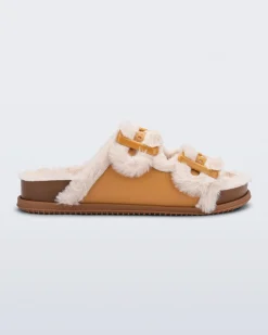 Slides*Melissa Cozy Warm Slide Orange/Beige