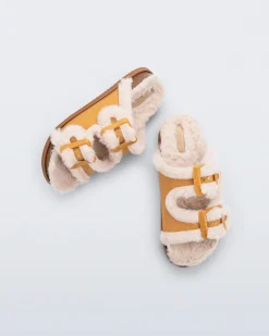 Slides*Melissa Cozy Warm Slide Orange/Beige