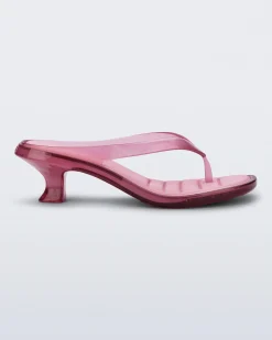 Flip Flops|Heels*Melissa Flip Flop Kitten Heel Clear Pink