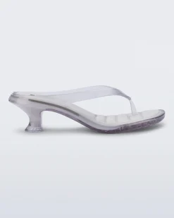 Flip Flops|Heels*Melissa Flip Flop Kitten Heel Clear White