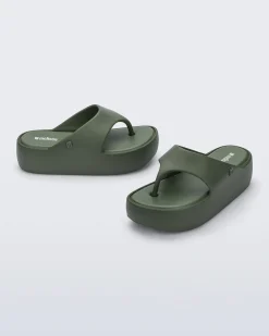 Flip Flops|Platform*Melissa Free Platform Thong Green