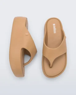 Flip Flops|Platform*Melissa Free Platform Thong Dark Beige
