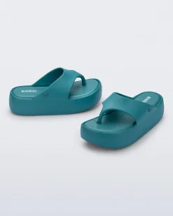 Flip Flops|Platforms*Melissa Free Platform Thong Teal
