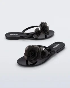 Flip Flops*Melissa Harmonic Petals Black