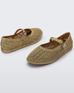 Ballet Flats*Melissa Harper Beige Glitter