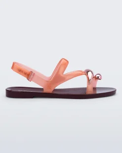 Ankle Strap*Melissa Iris Sandal Burgundy/Orange