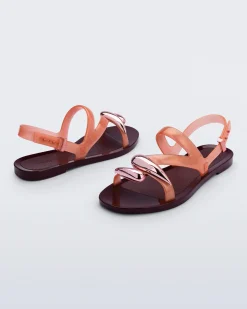 Ankle Strap*Melissa Iris Sandal Burgundy/Orange