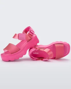 Ankle Strap|Platform*Melissa Kick Off Sandal Pink/Clear Pink