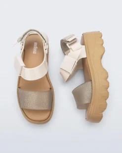 Platforms*Melissa Kick Off Sandal Beige/Glitter