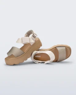Platforms*Melissa Kick Off Sandal Beige/Glitter