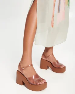 Platform|Sandals*Melissa Lina Clear Brown