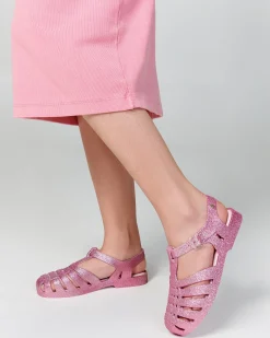 Ankle Strap*Melissa Possession Pink Silver Glitter