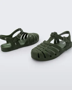 Ankle Strap*Melissa Possession Velvet Green Flocked