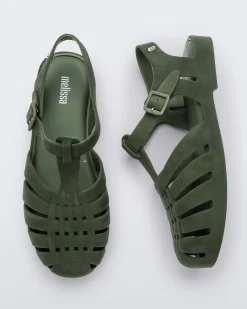 Ankle Strap*Melissa Possession Velvet Green Flocked