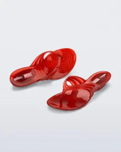 Flip Flops*Melissa Quantum Flip Flop Transparent Red