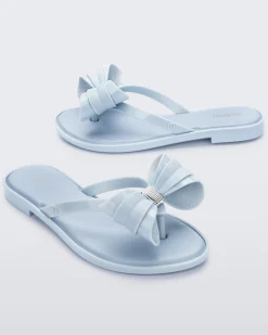 Flip Flops*Melissa Slim Flip Flop Glitter Blue