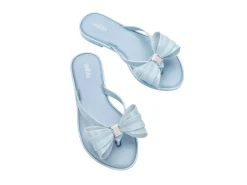 Flip Flops*Melissa Slim Flip Flop Glitter Blue