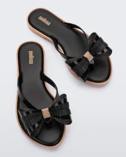 Flip Flops*Melissa Slim Flip Flop Black/Beige