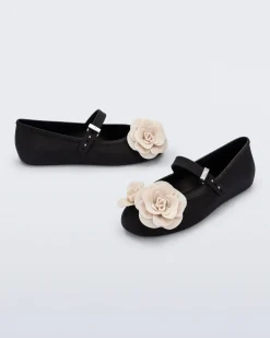 Ballet Flats*Melissa Soft Ballerina Petals Black/Beige