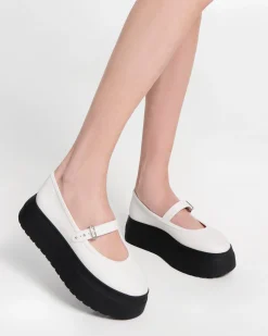 Platforms|Ballet Flats*Melissa Soft Ballerina Platform Black/White