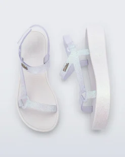 Ankle Strap|Platform*Melissa Sun Downtown Platform White Glitter