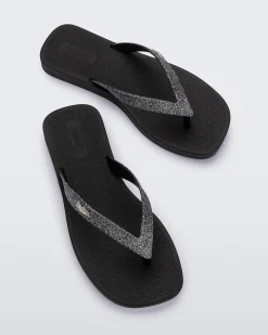 Flip Flops*Melissa Sun Long Beach Black/Silver